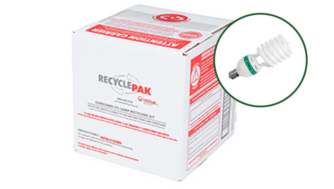 Extra Small CFL Recycling Box - Holds up to 6-8 medium CFLs or LEDs or 12 small CFLs