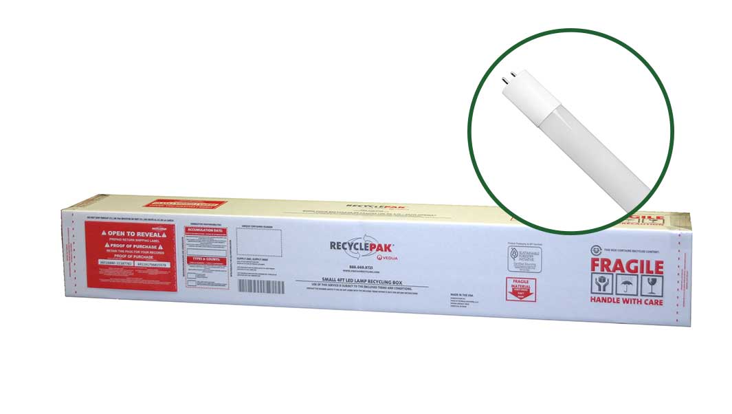 4ft LED Light Bulb Recycling Box (Holds 39 T8 / 62 T5 / 78 T4 or 156 T2 4ft straight LED lamps)