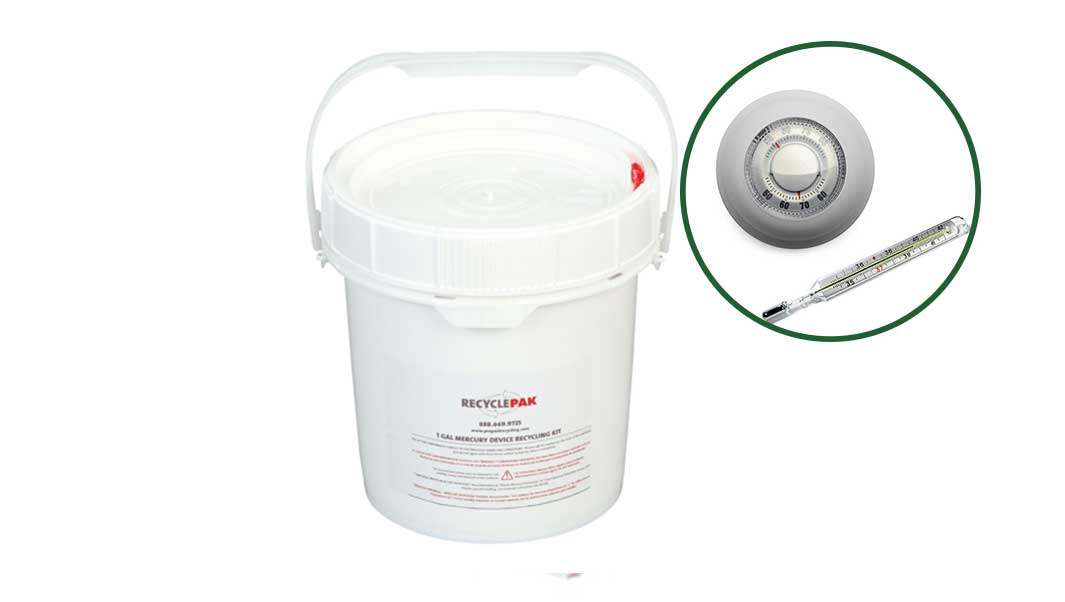 1 Gallon Universal Waste Mercury Containing Equipment Recycling Pail (Holds 13 lbs.)