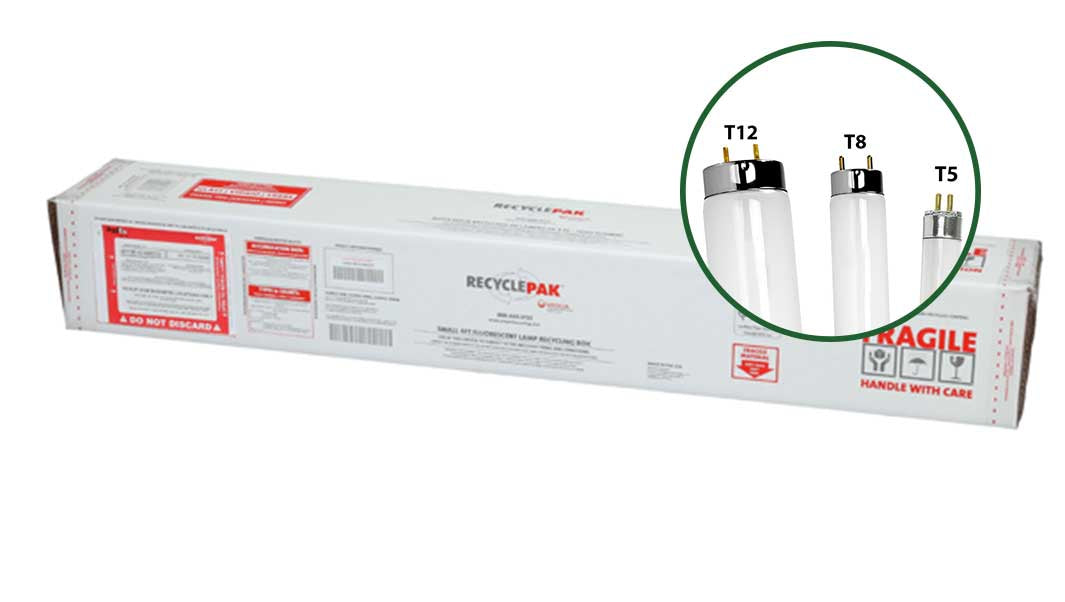 4ft Fluorescent Lamp Recycling Box SMALL - Holds up to 16 T12 / 39 T8 4ft straight fluorescent lamps and misc. 4ft T5 straight lamps
