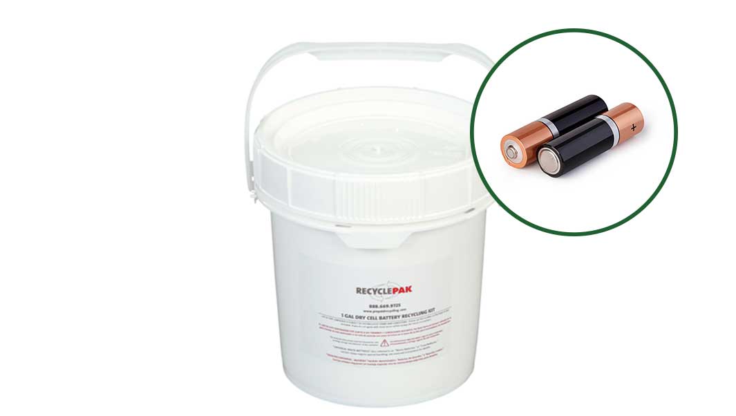 1 Gallon Pail - Dry Cell & Lithium-ion Battery Recycling Kit (Holds up to 25 lbs.) image 0