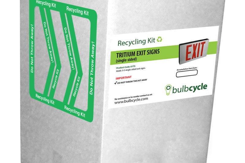 Tritium Exit Sign Recycling Kit (Single Sided Signs)